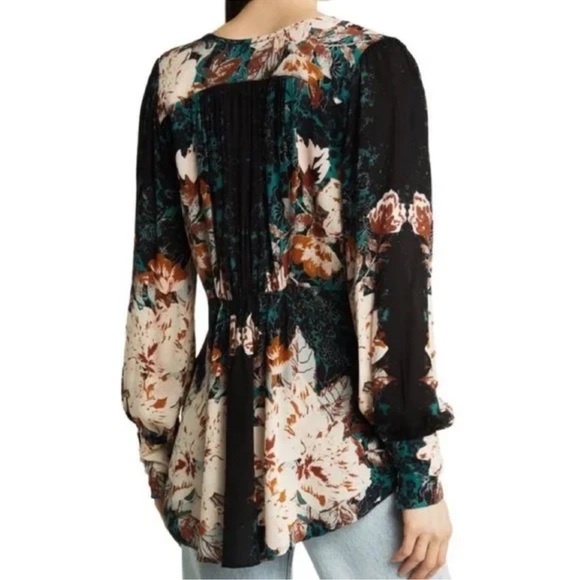 Free People NWT Mikayla Floral Print Tunic Long Sleeve Blouse Size XS/Small - Picture 4 of 16